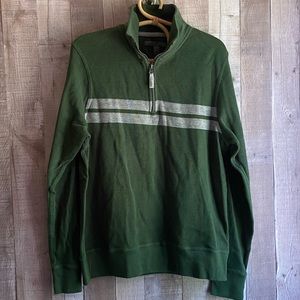 Men’s Old Navy Sweater, Green Striped Pullover, Size Small